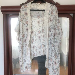 Robe floral and cotton lace